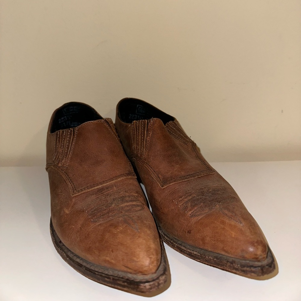Vintage short cowgirl boots, vintage boots, brown leather vintage boots